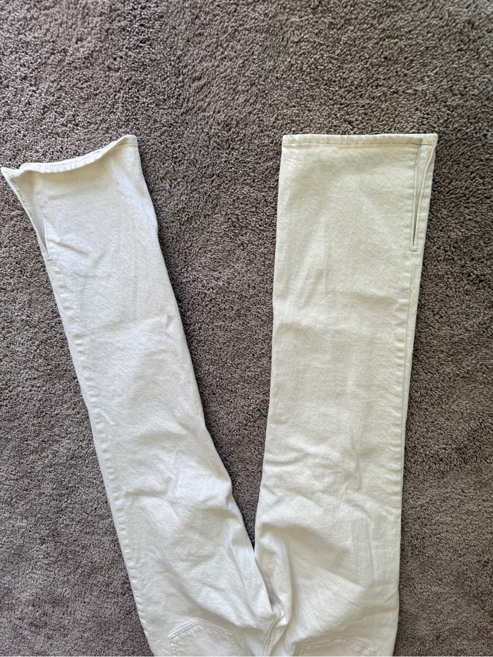 Abercrombie 90s straight ultra high rise split hem Off-White Jeans curve love - Picture 14 of 16